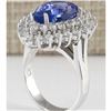 Image 3 : 5.75 CTW Natural Tanzanite And Diamond Ring In 18K White Gold