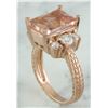 Image 4 : 5.30 CTW Morganite 14K Rose Gold Diamond Ring