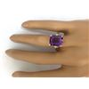 Image 5 : 5.14 CTW Natural Amethyst 18K Solid Yellow Gold Diamond Ring