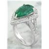 Image 3 : 6.15 CTW Emerald 14K White Gold Diamond Ring
