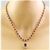 Image 1 : 33.63 CTW Ruby 14K Yellow Gold Diamond Necklace