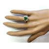 Image 4 : 2.73 CTW Natural Emerald And Diamond Ring In 18K Yellow Gold