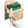 Image 4 : 8.73 CTW Natural Emerald 14K Solid Yellow Gold Diamond Ring