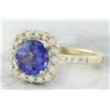 Image 2 : 2.28 CTW Tanzanite 18K Yellow Gold Diamond ring
