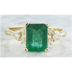2.23 CTW Emerald 18K Yellow Gold Diamond Ring