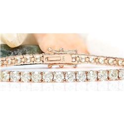 8.08 CTW Natural Diamond 14K Solid Rose Gold Bracelet