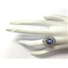 Image 4 : 5.45 CTW Natural Blue Tanzanite And Diamond Ring In 18K Solid White Gold