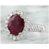 Image 2 : 3.50 CTW Ruby 18K White Gold Diamond Ring