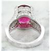 Image 4 : 5.75 CTW Rubelite 18K White Gold Diamond Ring