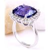 Image 4 : 10.81 CTW Natural Tanzanite 14K Solid White Gold Diamond Ring