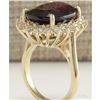 Image 3 : 16.07 CTW Natural Hessonite Garnet And Diamond Ring 14K Solid Yellow Gold