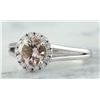 Image 2 : 1.28 CTW Morganite 18K White Gold Diamond Ring