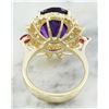 Image 4 : 8.60 CTW Amethyst Ruby 18K Yellow Gold Diamond Ring