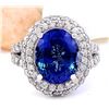Image 1 : 7.82 CTW Natural Tanzanite 14K Solid White Gold Diamond Ring