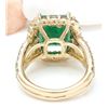 Image 3 : 7.49 CTW Natural Emerald 18K Solid Yellow Gold Diamond Ring