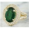 Image 2 : 5.67 CTW Emerald 14K Yellow Gold Diamond Ring