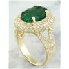 Image 3 : 5.67 CTW Emerald 14K Yellow Gold Diamond Ring