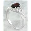 Image 3 : 1.27 CTW Garnet 18K White Gold Diamond Ring