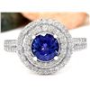 Image 1 : 2.55 CTW Natural Tanzanite 14K Solid White Gold Diamond Ring