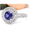 Image 2 : 2.55 CTW Natural Tanzanite 14K Solid White Gold Diamond Ring