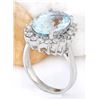 Image 4 : 6.06 CTW Natural Aquamarine 18K Solid White Gold Diamond Ring