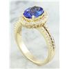 Image 3 : 2.34 CTW Tanzanite 18K Yellow Gold Diamond Ring