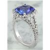Image 4 : 5.09 CTW Tanzanite 14K White Gold Diamond Ring