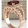 Image 3 : 3.89 CTW Natural Pink Tourmaline And Diamond Ring 14K Solid Rose Gold