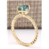 Image 3 : 1.80 CTW Natural Blue Zircon Ring 18K Solid Yellow Gold