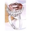 Image 4 : 7.82 CTW Natural Morganite 14K Solid White Gold Diamond Ring