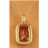 Image 3 : 11.88 CTW Natural Morganite 14K Solid Yellow Gold Diamond Pendant Necklace