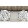 Image 1 : 1.00 CTW Natural Diamond Earrings 18K Solid White Gold