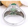 Image 3 : 2.34 CTW Natural Emerald 18K Solid White Gold Diamond Ring
