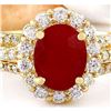 Image 1 : 3.73 CTW Natural Ruby 18K Solid Yellow Gold Diamond Ring