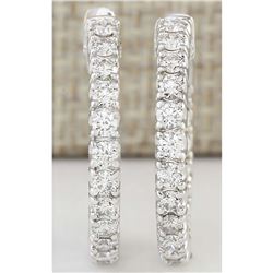 2.00 CTW Natural Diamond Hoop Earrings In 18K White Gold