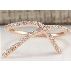 0.25 CTW Natural Diamond Ring 18K Solid Rose Gold