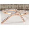 Image 1 : 0.25 CTW Natural Diamond Ring 18K Solid Rose Gold