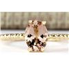 Image 1 : 1.10 CTW Natural Morganite Ring In 18K Yellow Gold