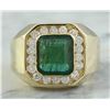 Image 1 : 4.26 CTW Emerald 18K Yellow Gold Diamond Ring