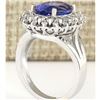 Image 3 : 7.82 CTW Natural Blue Tanzanite And Diamond Ring 14k Solid White Gold