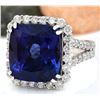 Image 2 : 16.92 CTW Natural Tanzanite 18K Solid White Gold Diamond Ring