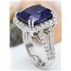 Image 5 : 16.92 CTW Natural Tanzanite 18K Solid White Gold Diamond Ring