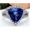 Image 1 : 7.07 CTW Natural Tanzanite 14K Solid White Gold Diamond Ring