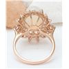 Image 3 : 4.50 CTW Natural Opal 18K Solid Rose Gold Diamond Ring