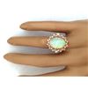 Image 5 : 4.50 CTW Natural Opal 18K Solid Rose Gold Diamond Ring