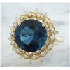 Image 2 : 10.00 CTW Topaz 18K Yellow Gold Diamond Ring