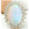 Image 1 : 5.55 CTW Natural Opal 14K Solid Yellow Gold Diamond Ring