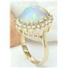 Image 4 : 5.55 CTW Natural Opal 14K Solid Yellow Gold Diamond Ring