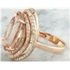 Image 5 : 14.58 CTW Morganite 14K Rose Gold Diamond Ring