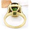 Image 3 : 9.00 CTW Natural Tourmaline 14K Solid Yellow Gold Diamond Ring